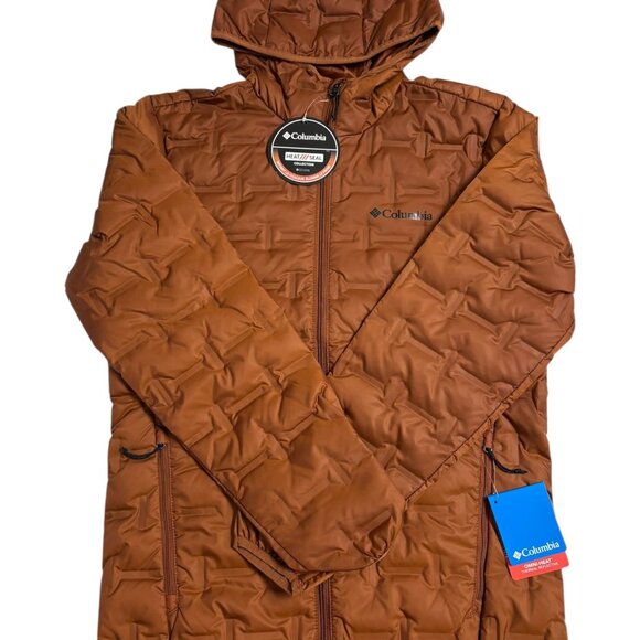 Columbia Men's Delta Ridge Down Hooded Burnt Orange Jacket (S) - Picture 1 of 3